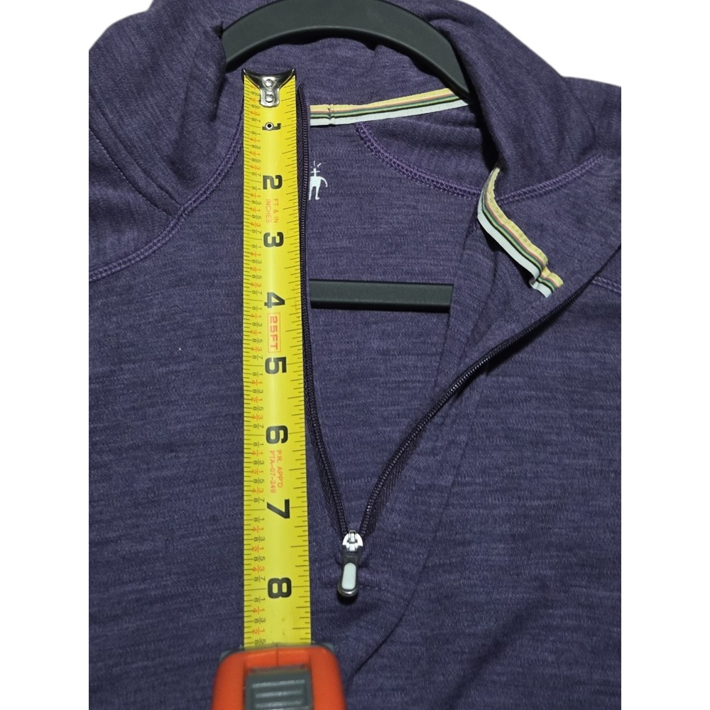 Smartwool Purple 100% Merino Wool Quarter Zip Pullover Sweater M - Picture 10 of 13